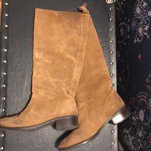 Faux suede long boots